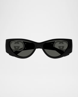 Gucci Geometric Acetate Butterfly Sunglasses | Neiman Marcus