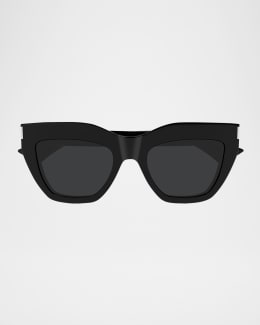 Saint Laurent YSL Acetate Oval Sunglasses | Neiman Marcus
