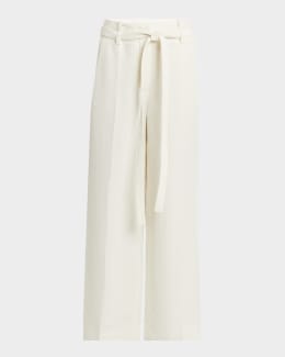 パンツ [The Row] Caledon Pant in Silk and Wool Caledon シルク＆ウールパンツ ホワイト – The Row