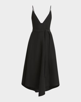 パーティードレス [The Row] Edmonia Dress in Cotton and Silk Edmonia Dress Black in Cotton and Silk – The Row