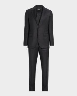 ZEGNA Men's Windowpane Couture Suit | Neiman Marcus