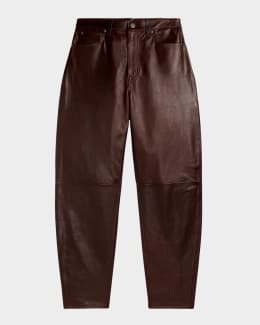 Polo Ralph Lauren The Lambskin Side-Zip Pants | Neiman Marcus