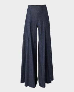 Kiton Wide-Leg Wool Trousers | Neiman Marcus