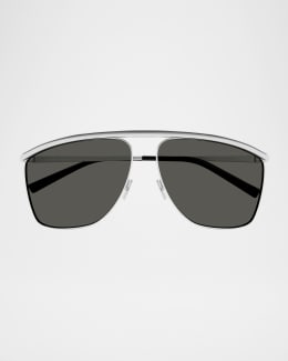 Saint Laurent Classic 11 Monochromatic Aviator Sunglasses | Neiman