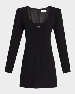 A.L.C. Dion Draped Lace-Trim Satin Mini Dress | Neiman Marcus