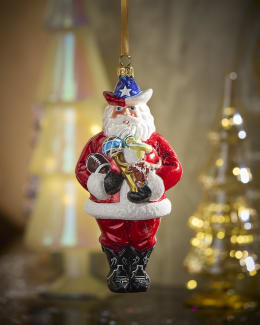 Glitterville Here We Come a Waffling Bronson Christmas Ornament