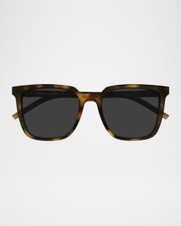 Saint Laurent Sleek Logo Plastic Cat-Eye Sunglasses | Neiman Marcus