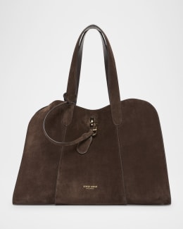 Giorgio Armani レザー トートバッグ Giorgio Armani Men's Split Leather Tote Bag | Neiman Marcus