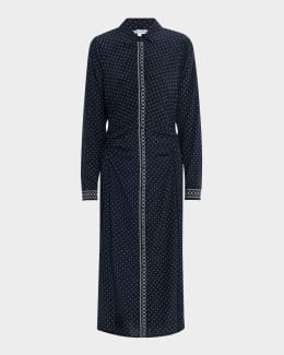 Veronica Beard Mackey Seersucker Halter Midi Dress | Neiman Marcus
