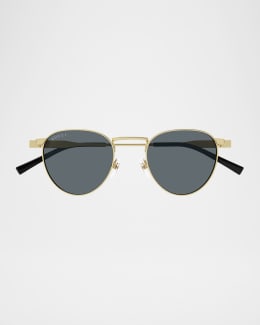 サングラス Gucci Sunglasses GG1310S 001 Double Bridge Gucci Men's Double-Bridge Metal Aviator Sunglasses | Neiman