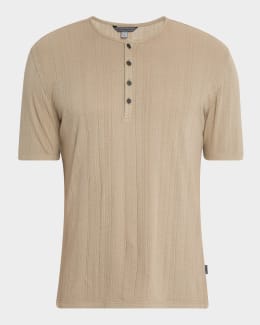 John Varvatos Men's Miles Slub V-Neck T-Shirt | Neiman Marcus