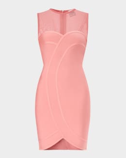 knee length dresses for ladies Iridescent Pink Metal Mesh Mini Cowl Neck Party Dress  Atelier Rioux  Fabric Store