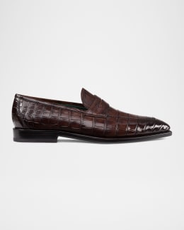 Giorgio Armani Men's Woven Leather Tassel Loafers | Neiman
