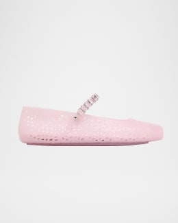 Jimmy Choo The Jelly Glitter Crystal-Strap Ballerina Flats