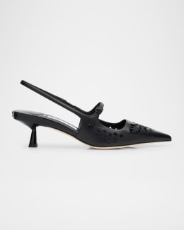 パンプス Jimmy Choo Black Pumps With Delicate Slingback Design Jimmy Choo - Amita Black Mesh Slingback Pump, 45mm