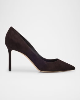 JIMMY CHOO ROMY85MTDBLACKMIX 関税送料込 Black Suede Pointed Pumps | Romy 85 | Autumn Winter 16