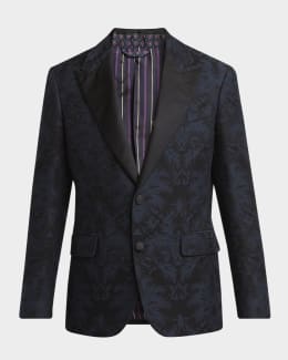 Brunello Cucinelli Men's Satin Peak Lapel Double-Breasted