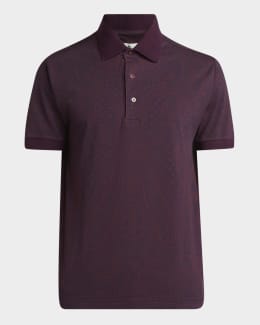 Salvatore Ferragamo カジュアルシャツ L 4105725Y0015 Cotton polo shirt with zip closure - Men | Ferragamo