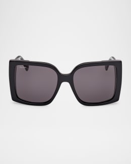 Max Mara Hinge Acetate Square Sunglasses | Neiman Marcus