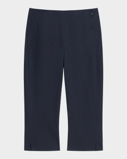 Theory Admiral Crepe Slim Full-Length Trousers | Neiman Marcus