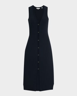 Theory Tiered Lightweight Wool Midi Dress | Neiman Marcus
