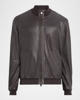 Brioni Men's Classic Leather Bomber Jacket | Neiman Marcus