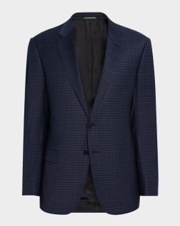 ジャケット・アウター EMPORIO ARMANI - velor check coat Emporio Armani Men's Mini-Check Printed Velvet Blazer
