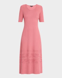 Emporio Armani Ruched Boat-Neck Knee-Length Jersey Dress