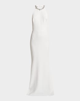 Jacquemus Favola Halter Backless Midi Dress | Neiman Marcus