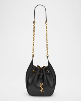 Saint Laurent Niki YSL Bucket Bag in Quilted Suede | Neiman