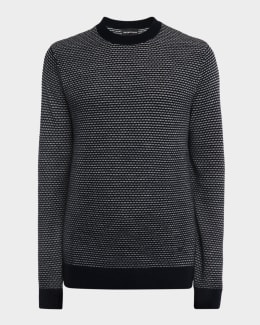 Emporio Armani Men's Colorblock Geo Knit Crewneck Sweater | Neiman