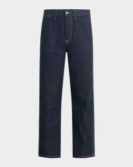 Bottega Veneta Men's Rinsed Denim Intreccio-Pocket Jeans