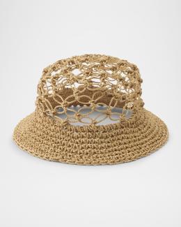 Helen Kaminski Esther Raffia Medium Brim Bucket Hat Shop the Esther Medium Brim Bucket Hat in Nougat | Helen  main image 4