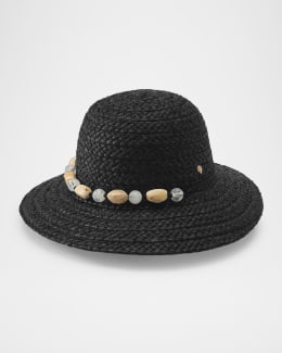 Toteme Two-Tone Paper Straw Hat | Neiman Marcus