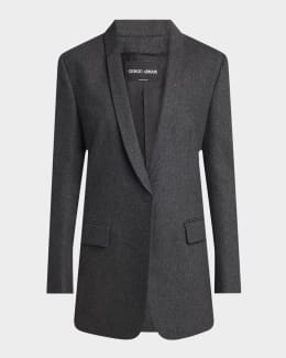 Giorgio Armani Linen Single-Breasted Blazer | Neiman Marcus