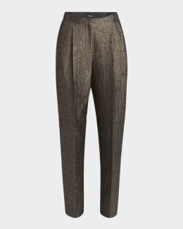 パンツ GIORGIO ARMANI SATIN ASYMMETRICAL BOTTOM PANTS Giorgio Armani Blue Satin Asymmetrical Bottom Pants – LOZURI®
