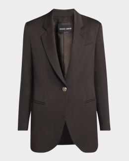 Giorgio Armani Linen Single-Breasted Blazer | Neiman Marcus