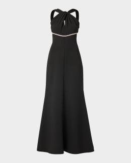 JILL By JILLSTUART Women's Halter Gown - Satin Back Crepe, Formal Evening Dress