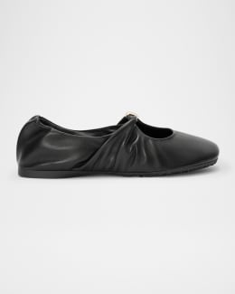 Miu Miu Leather Ballerina Flats | Neiman Marcus