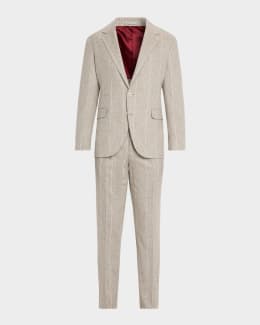 Brunello Cucinelli Men's Plaid Cashmere-Blend Suit | Neiman Marcus