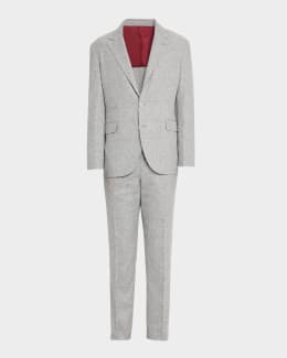 Brunello Cucinelli Men's Plaid Cashmere-Blend Suit | Neiman Marcus