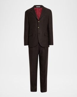 Brunello Cucinelli Men's Plaid Cashmere-Blend Suit | Neiman Marcus