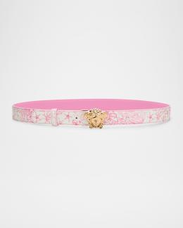 Versace Medusa 95 Skinny Leather Belt | Neiman Marcus display picture 3