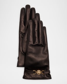 Saint Laurent Aviator Strappy Leather Gloves | Neiman Marcus