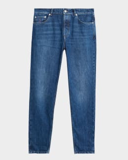 BRUNELLO CUCINELLI デニムパンツ　ウエストゴム　Sサイズ Brunello Cucinelli Men's Italian Selvedge Denim Five-Pocket Pants