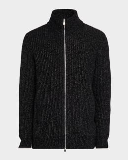 Prada Men's Technical Cotton And Re-Nylon Cardigan | Neiman Marcus