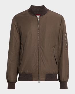 Brunello Cucinelli Men's Nylon Full-Zip Blouson Jacket