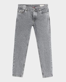 Brunello Cucinelli Men's Slim Light-Wash Denim Jeans