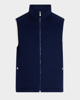BRUNELLO CUCINELLI ダウンベスト　S Brunello Cucinelli Men's Snap-Front Quilted Down Vest