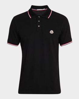 Moncler Men's Classic Flag-Trim Polo Shirt | Neiman Marcus